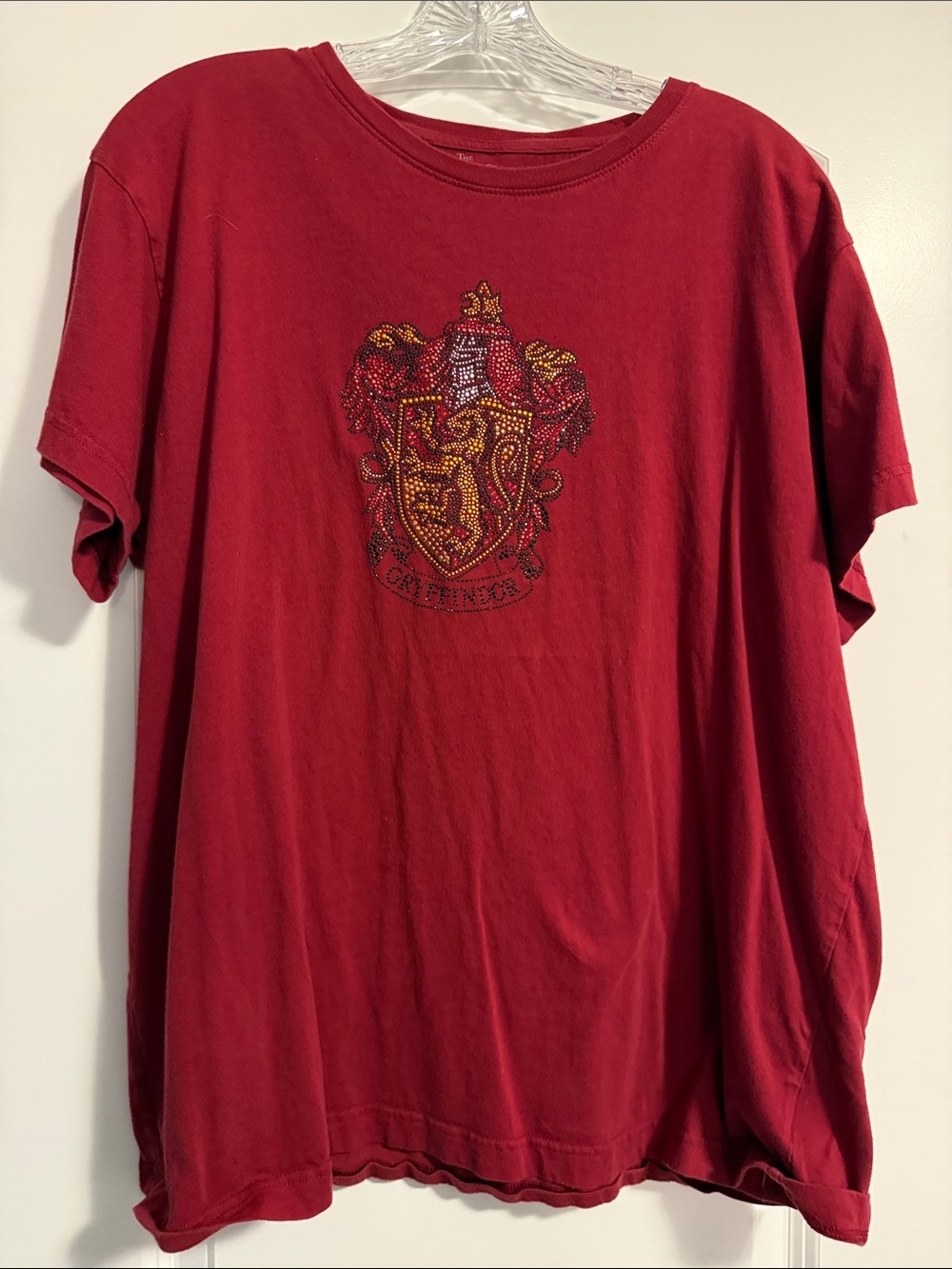 Warner Bros. Red Gryffindor Crest Short Sleeve Tee with Rhinestone Crest